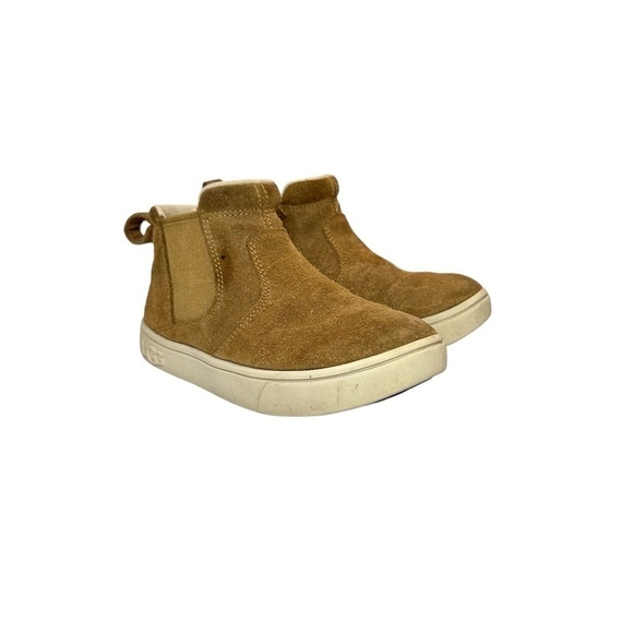 Ugg Kids Hamden II Suede Boots Side Zip Beige Toddler Girls Size 11 - Picture 2 of 15